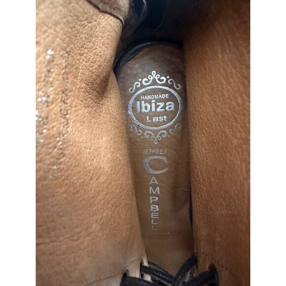 Jeffrey Campbell Lace Up Booties Womens 7.5 Brown Suede Witchy Boho Block Heel - Picture 12 of 16